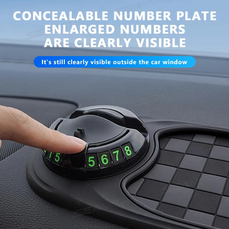 SEAMETAL 2-in-1 Car Dashboard Mat - Anti-Slip Phone Holder with 360° Rotating Mount and Adhesive Grip for Smartphones