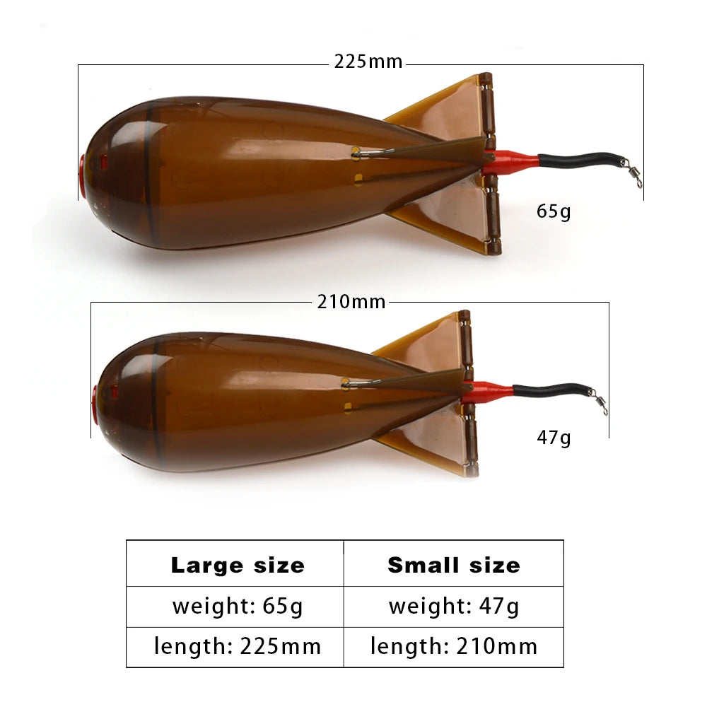 Fishing Rocket Feeder Spod Bomb Float Lure Bait Holder - Large & Small Sizes, Pellet Rockets Feeders Gear Accessories