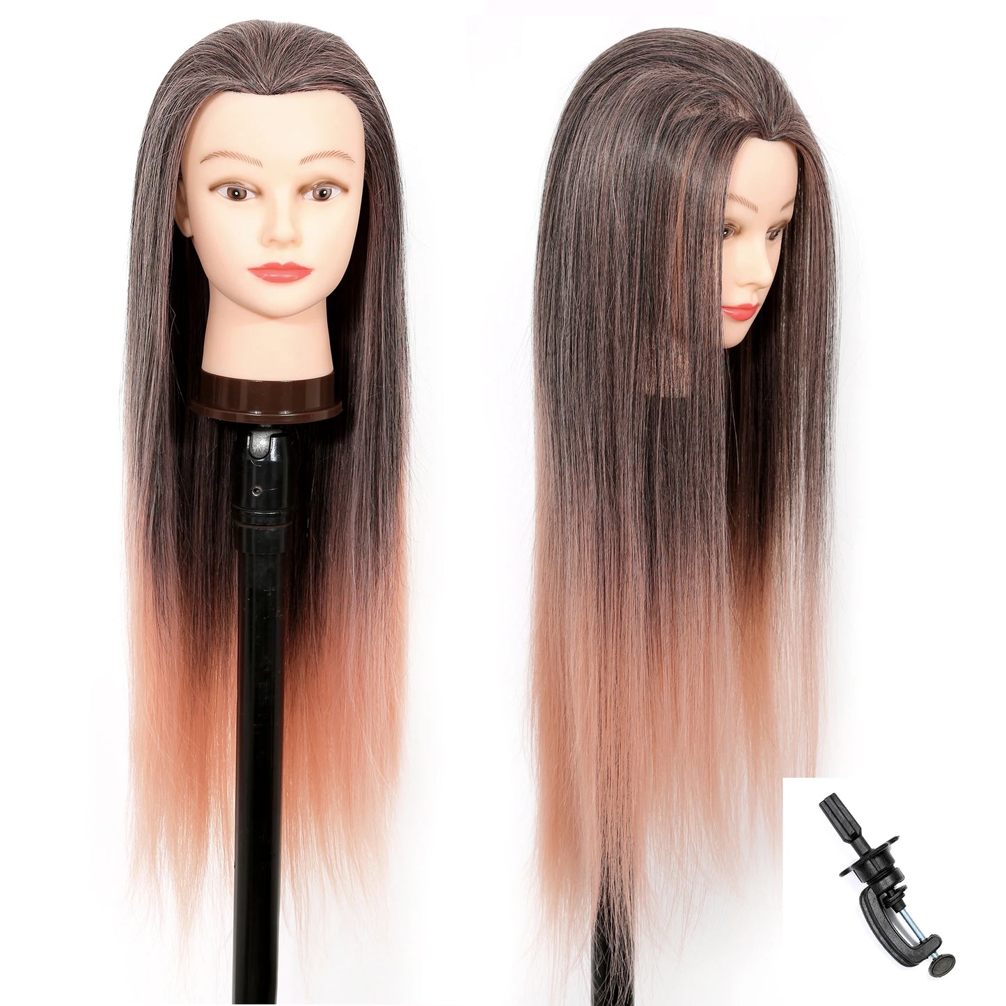 Mannequin Head with Long Synthetic Hair – Hairdresser Training Doll for Braiding & Styling Practice