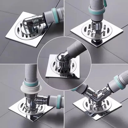 Washing Machine Floor Drain Connector - Three-Way Drain Pipe Cover with Odor & Overflow Protection