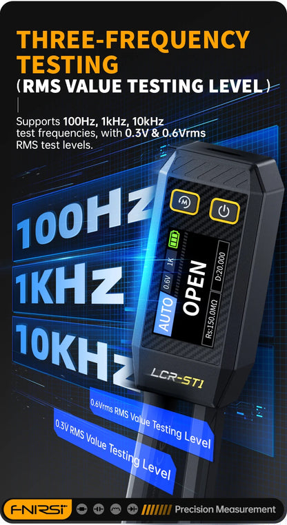 FNIRSI LCR-ST1 Mini Smart Tweezer | LCR SMD ESR Tester for Resistance, Capacitance, Inductance, Continuity & Diode Testing