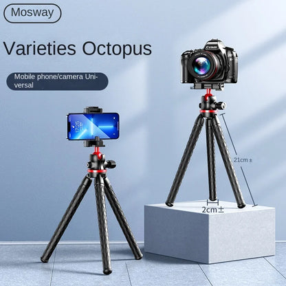 BSLIUFANG 2025 Flexible Octopus Tripod – 2-in-1 Phone & Camera Tripod with Side Cold Shoe & 1/4'' Screw for DSLR, Smartphone