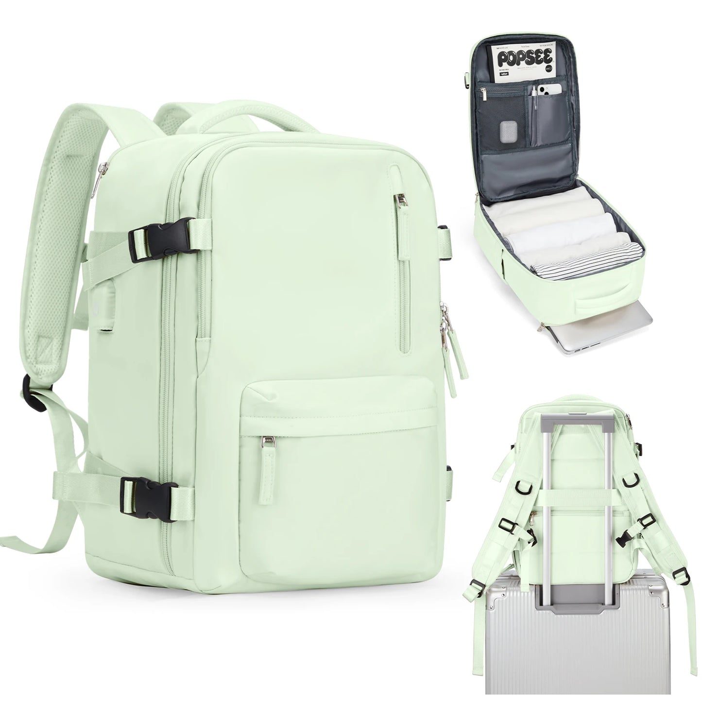 Women's Cabin Travel Backpack - Large Capacity, Water-Resistant Laptop Bag 45x36x20 cm, Fits EasyJet and Ryanair Carry-On Dimensions