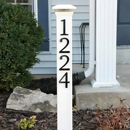 Black 101mm House Numbers - Modern Zinc Alloy Door & Mailbox Address Signs with Screws