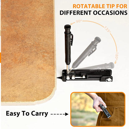Multi-Function Scribing Tool: Construction Pencil DIY Woodworking Compass - Contour Gauge Scriber Line Maker & Measuring Tool