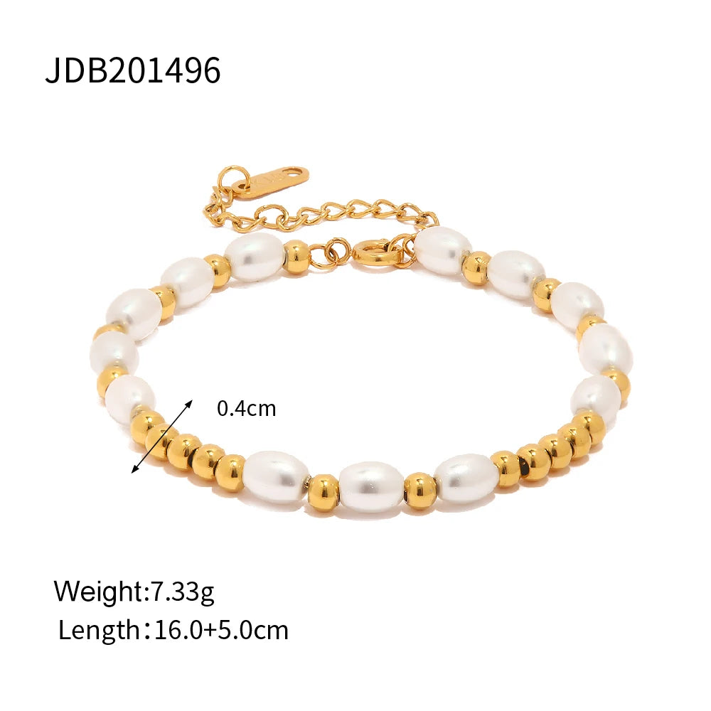 Uworld Stainless Steel Bead Chain Bangle Bracelet – Waterproof Gold Tone Fashion Jewelry for Men & Women, Trendy Statement Design