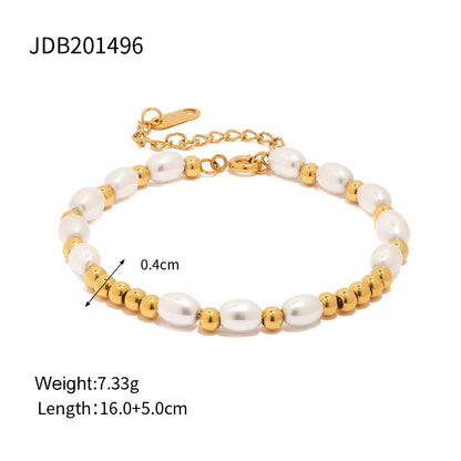 Uworld Stainless Steel Bead Chain Bangle Bracelet – Waterproof Gold Tone Fashion Jewelry for Men & Women, Trendy Statement Design