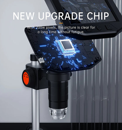 4.3 Inch LCD Digital Microscope | 1080P, 50-1000x Zoom Stereo Camera for Electronics Repair & PCB Inspection