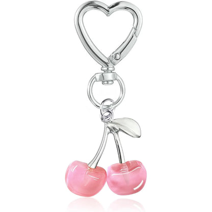 Cute Kawaii Cherry Keychain – Bag & Purse Charm for Women, Car Key Decor & Gift Accessory