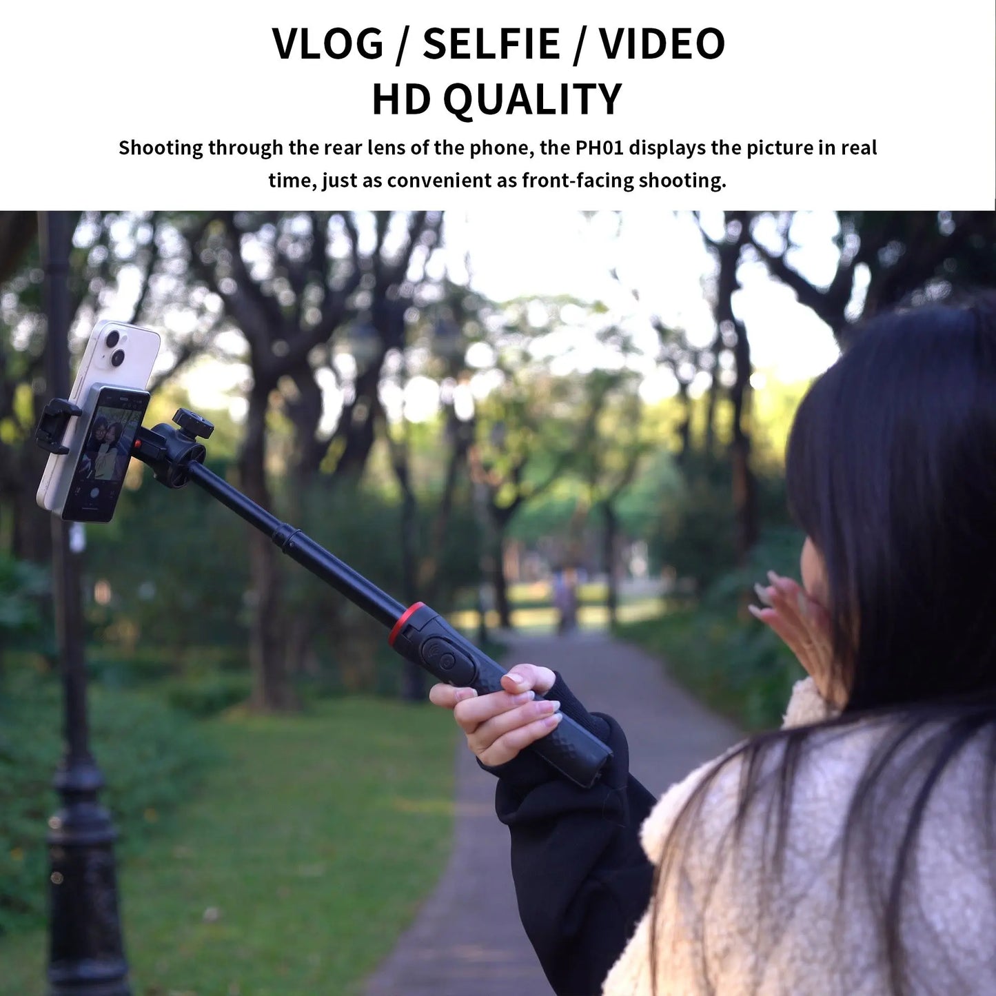 Magnetic Phone Monitor for Vlog – Self-Timer Rear Camera Screen for Live Streaming & Content Creation