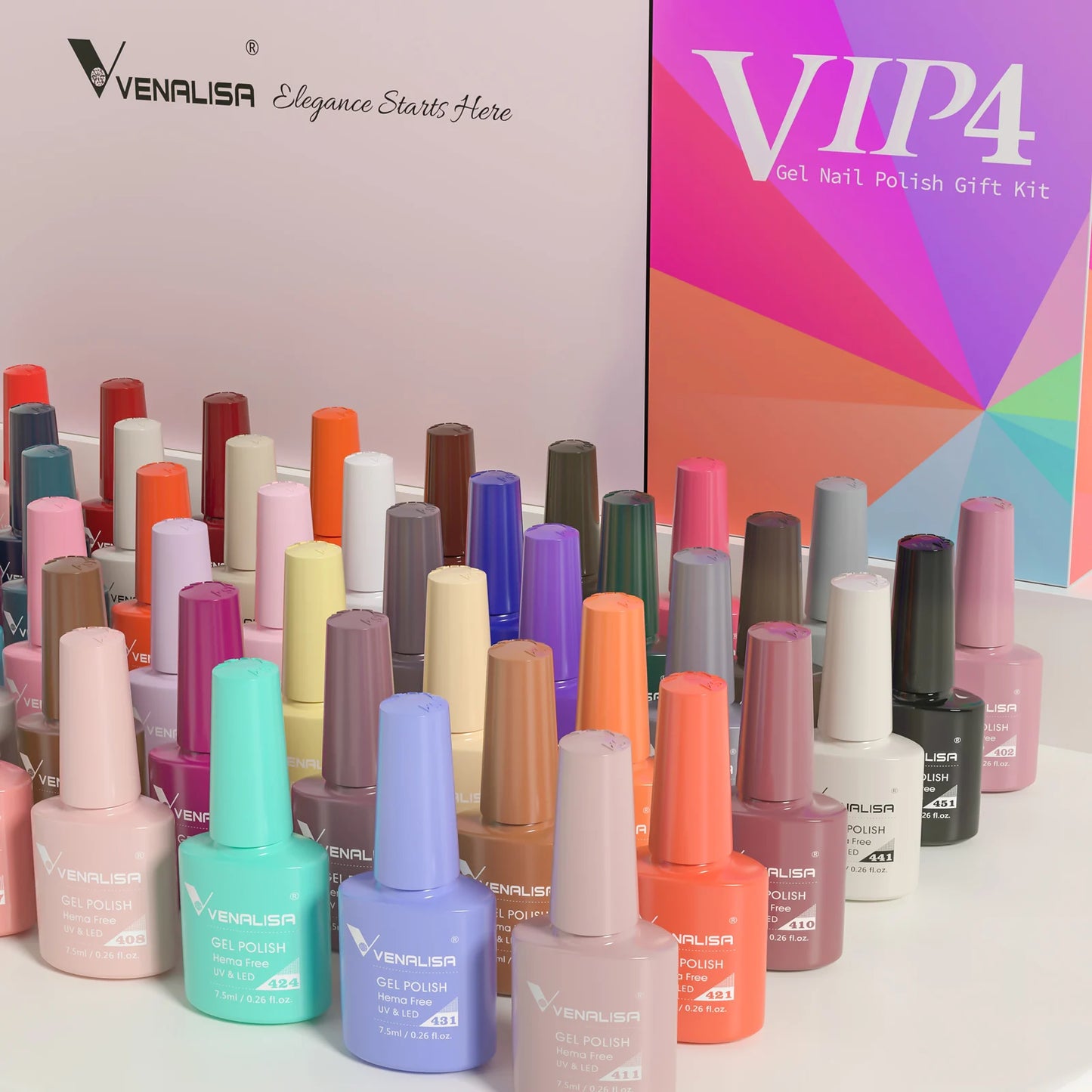 VENALISA 7.5ml HEMA-Free Nail Gel Polish – VIP4 Semi-Permanent Soak-Off UV/LED Gel Varnish, Full Coverage Nail Lacquer