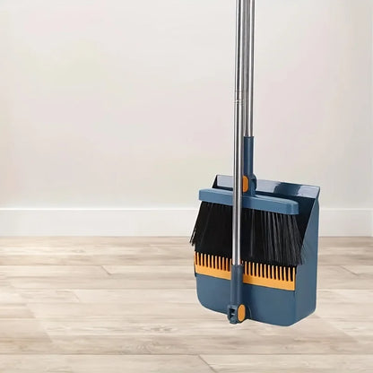 Household Broom & Dustpan Set – Durable Long-Handle Sweeping Set for Home, Office, School & Dorm