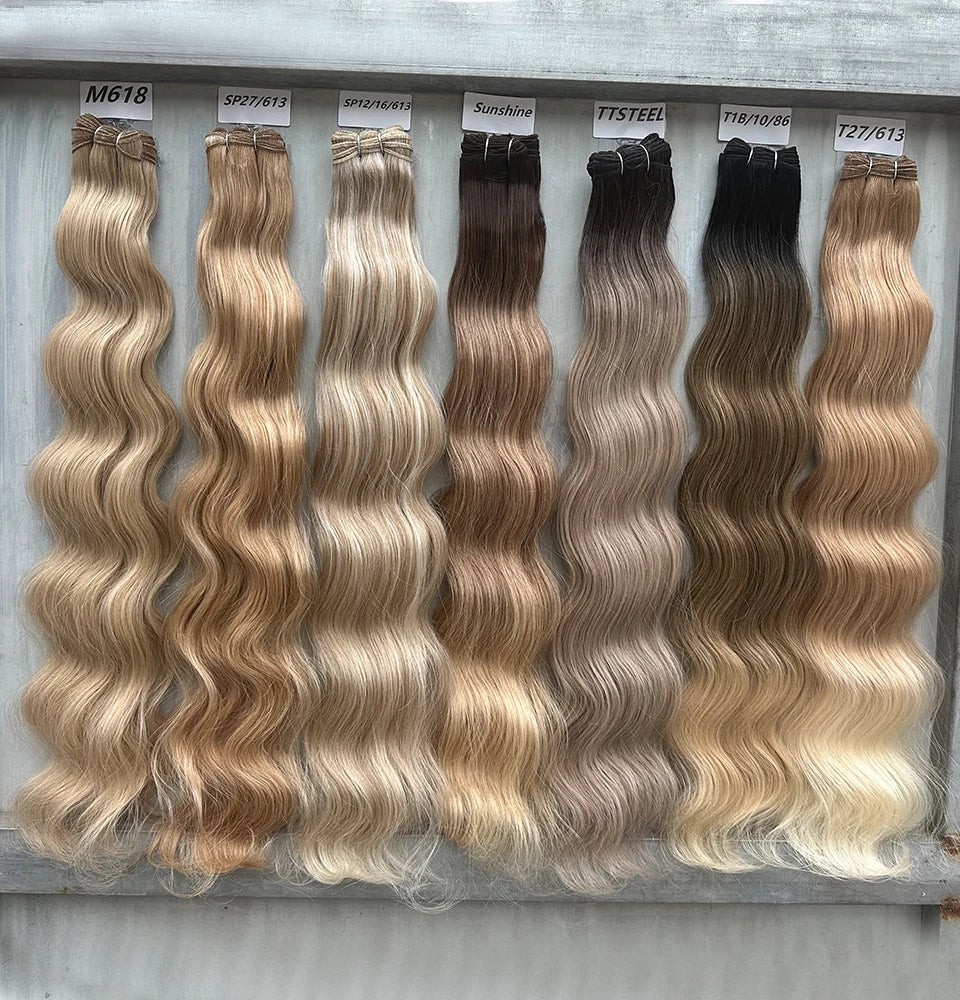 Highlight Gold Bio Body Wave Hair Weave Bundles – 26"/30" Synthetic High Temperature Soft, Natural Human-Like Fiber Hair Extensions
