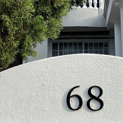 Black 101mm House Numbers - Modern Zinc Alloy Door & Mailbox Address Signs with Screws