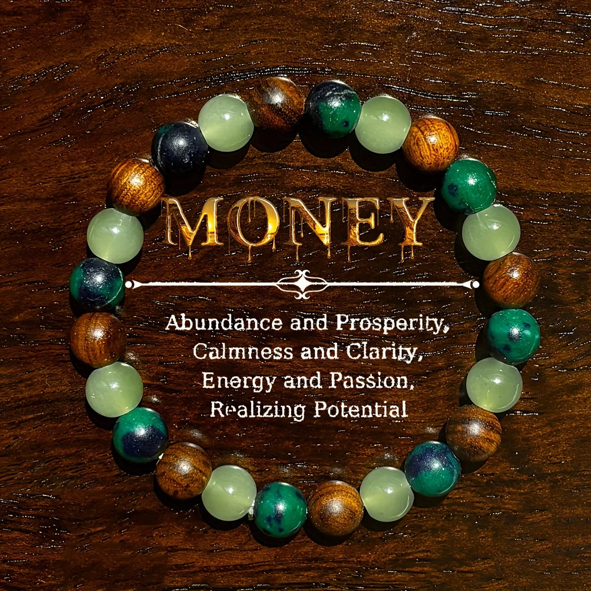 Attract Wealth & Prosperity Bracelet | Natural Stone & Wooden Beads Handmade Jewelry for Men & Women