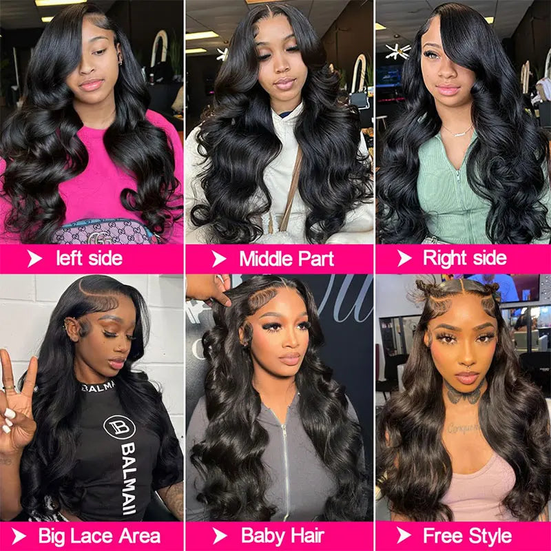 100% Brazilian Remy Human Hair Body Wave Lace Front Wig – Pre-Plucked 13x4/13x6 Transparent, 180% Density for Women