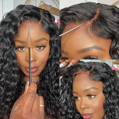250% Density 360 HD Full Lace Glueless Wig – 30 Inch Deep Water Wave Frontal Human Hair Wig