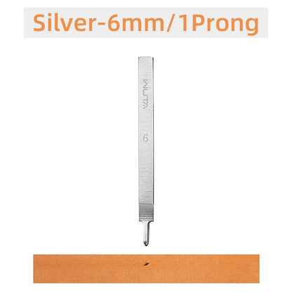WUTA Leather Chisel Tool – Diamond Pricking Iron with 3/4/5/6mm Hole Punch for Stitching & Leathercraft