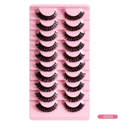 2/10 Pairs 3D Mink Russian Strip False Eyelashes – Dramatic Fake Lash Extensions for Makeup