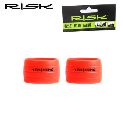 2pcs RISK Bicycle Handlebar Strap Tape – Silicone Anti-Slip Rubber Rings for Bike Grip Fixing