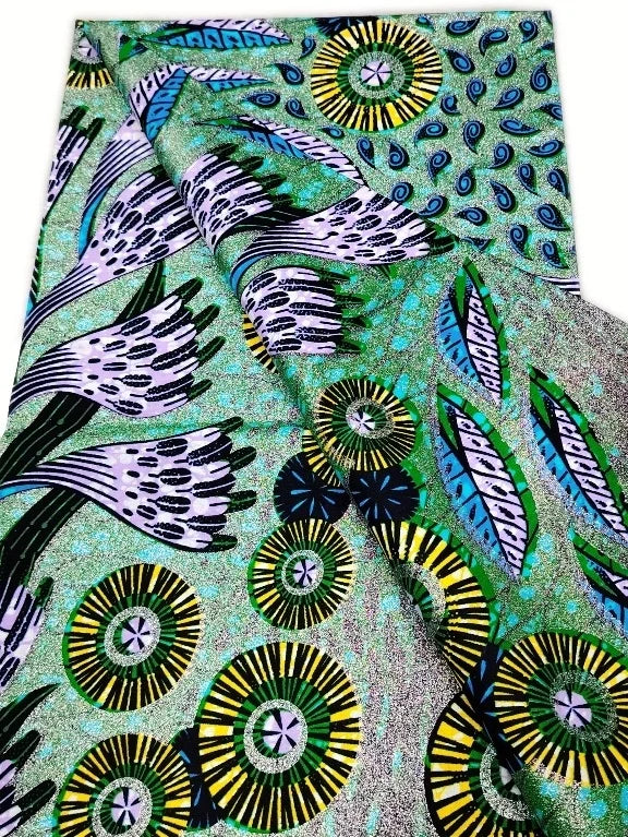 Original African Wax Print Fabric - 6 Yards 100% Cotton Nigerian Ankara Sewing Material for Women’s Dresses