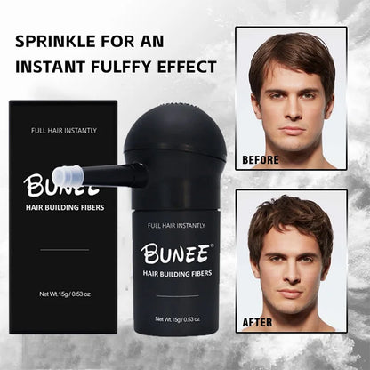 BUNEE Hair Fiber 15g Set for Men – Natural Hair Thickening Fibers for Bald Spots & Thinning Areas, Instant Scalp Coverage Powder Hair Concealer