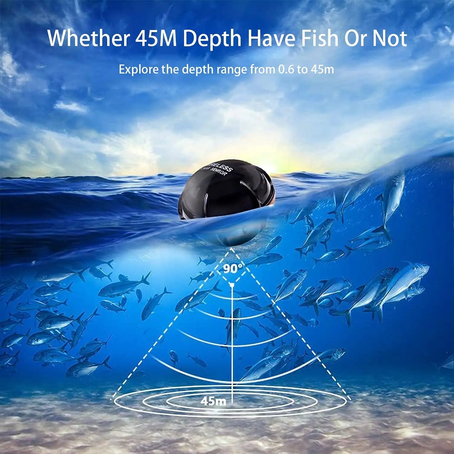 Wireless Sonar Fish Finder – Portable Underwater Fishing Detector & Echo Sounder with Fishing Alert