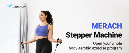 MERACH Mini Stepper with Resistance Bands — 330lbs Capacity Fitness Stepper for Home Exercise & Twisting Workouts