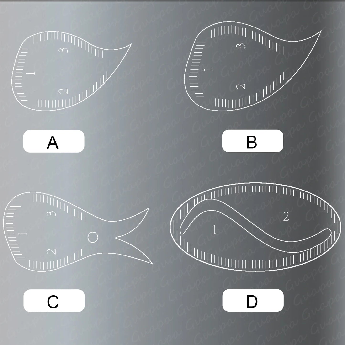Tear Drop Arch Brow Mapping Tool Kit — 1-Minute PMU Eyebrow Shaping Ruler & Stencil for Hairstroke & Eyeliner