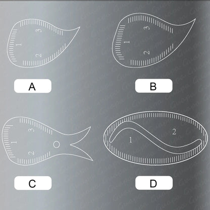 Tear Drop Arch Brow Mapping Tool Kit — 1-Minute PMU Eyebrow Shaping Ruler & Stencil for Hairstroke & Eyeliner