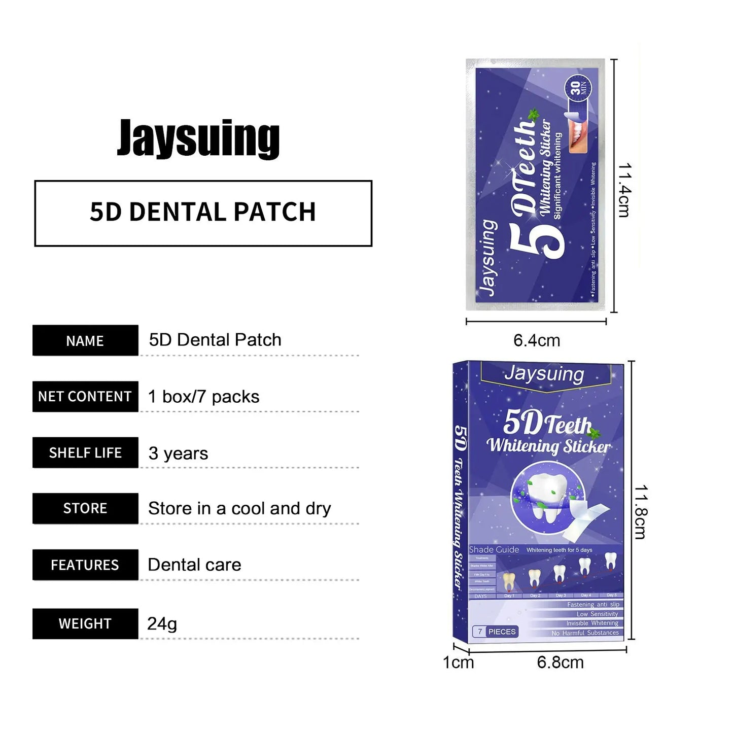 Teeth Whitening Strips – Oral Hygiene Gel Stickers for Cleansing, Dental Whitening & Veneer Care