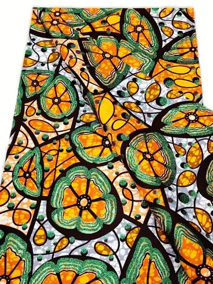 Original African Wax Print Fabric - 6 Yards 100% Cotton Nigerian Ankara Sewing Material for Women’s Dresses