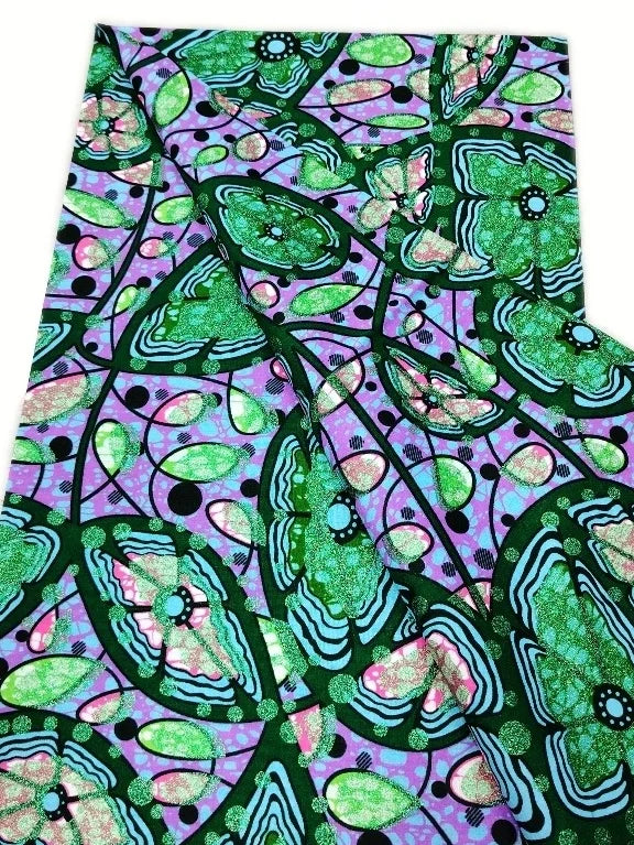 Original African Wax Print Fabric - 6 Yards 100% Cotton Nigerian Ankara Sewing Material for Women’s Dresses