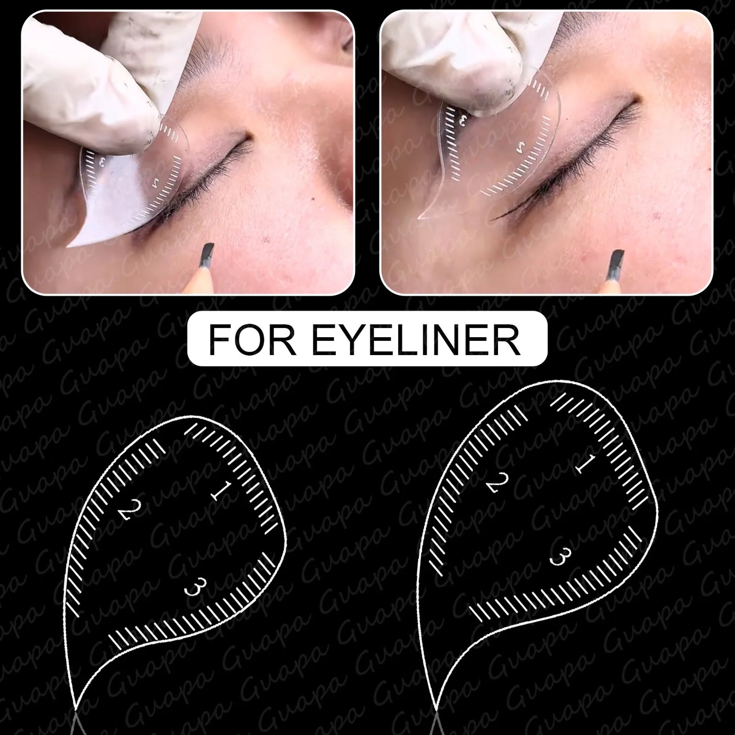 Tear Drop Arch Brow Mapping Tool Kit — 1-Minute PMU Eyebrow Shaping Ruler & Stencil for Hairstroke & Eyeliner