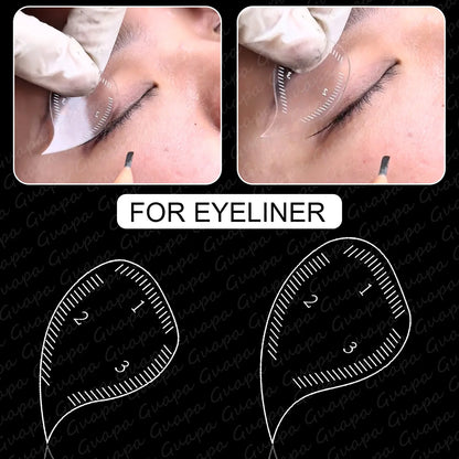 Tear Drop Arch Brow Mapping Tool Kit — 1-Minute PMU Eyebrow Shaping Ruler & Stencil for Hairstroke & Eyeliner