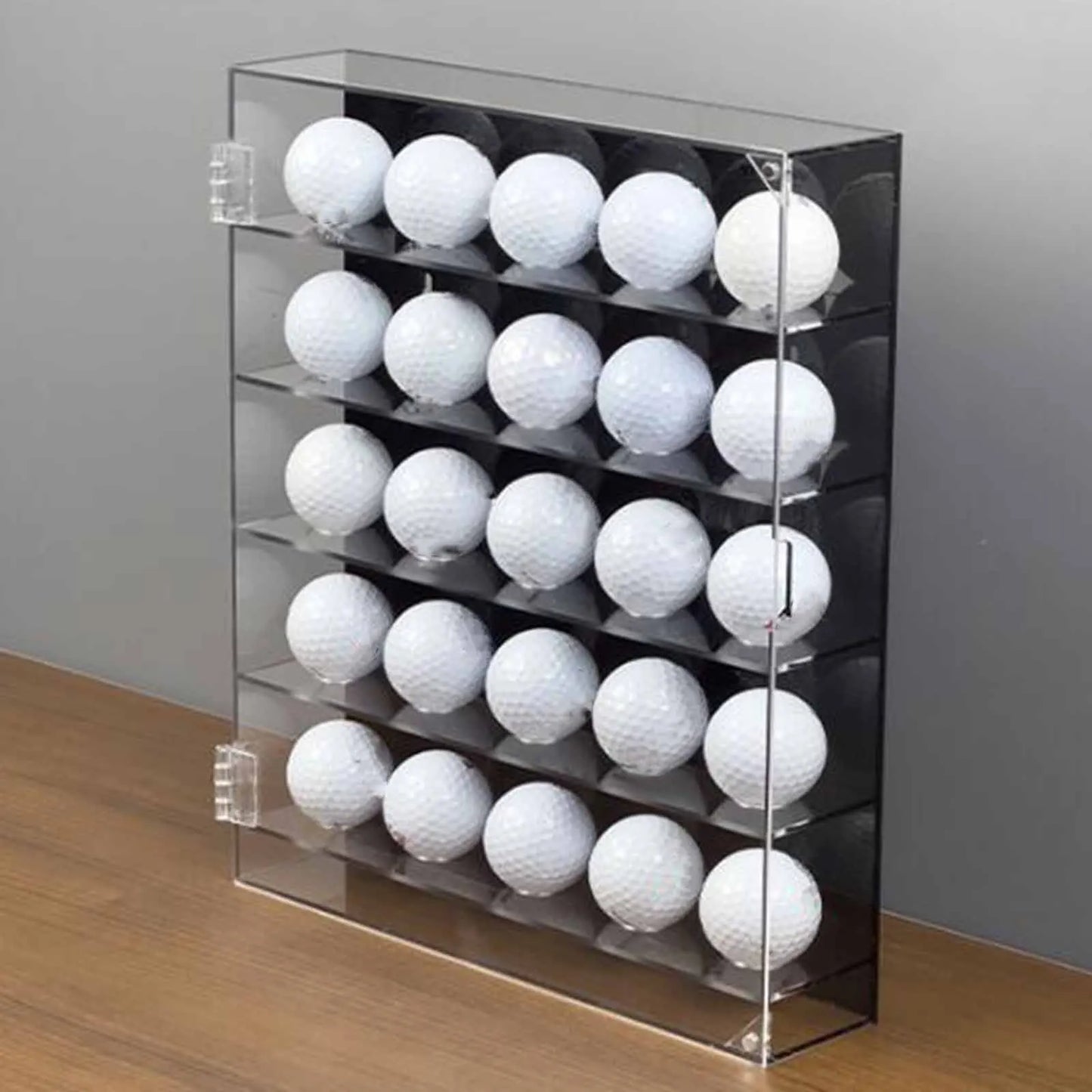 Acrylic Golf Ball Display Case Storage Box – Wall Mount or Tabletop Holder for Golf Ball Collectibles, Sports Memorabilia Display Organizer