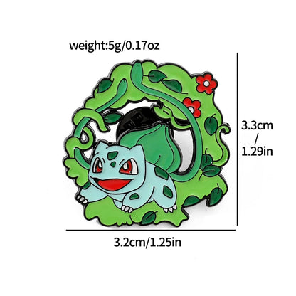 MINISO 4-Pcs Cartoon Pokémon Enamel Brooches — Cute Animated Character Pins for Women’s Bags & Accessories