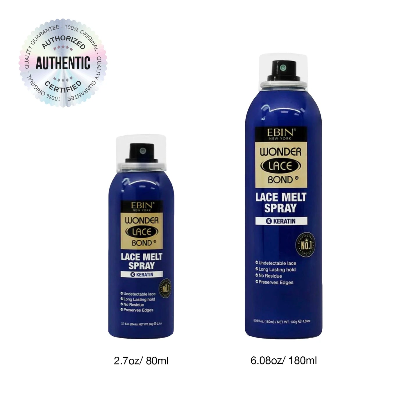 Ebin New York Wonder Bond Melt Spray – Extra Strong Hold, Seamless Lace Blend, Keratin-Infused for Healthy Hair