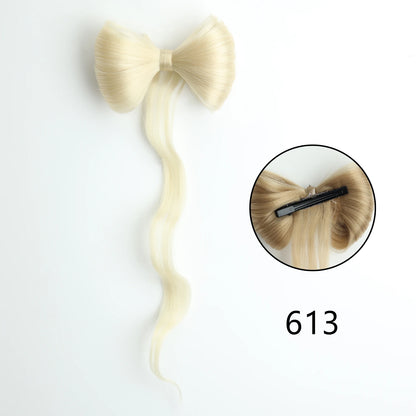 Bowknot Claw Clip Hair Bun – Synthetic Clip-In Hair Extensions for Women’s Daily Use