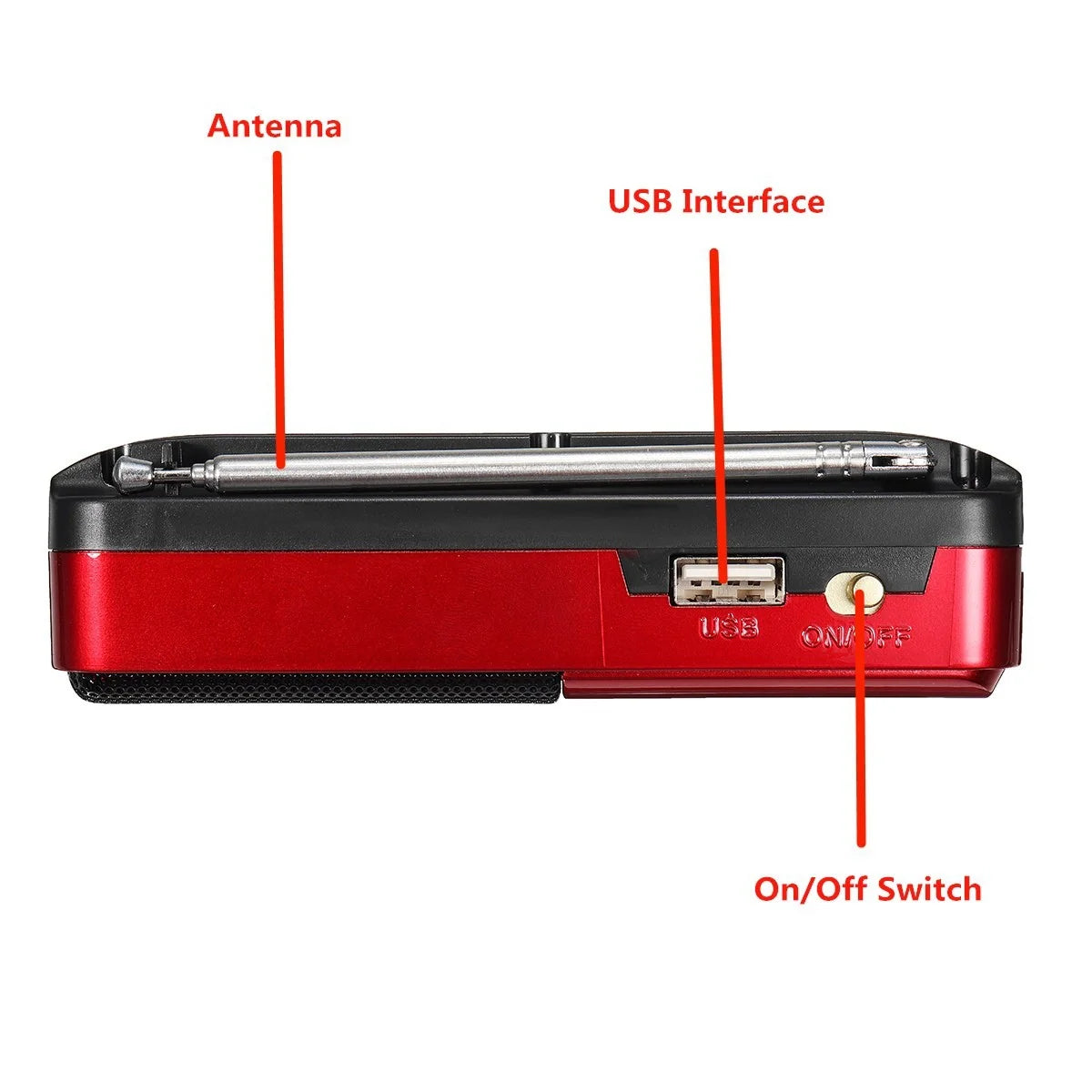 STONEGO Mini Portable Radio — Handheld Rechargeable Digital FM Radio with USB/TF MP3 Player, Speaker Device for On-the-Go Use