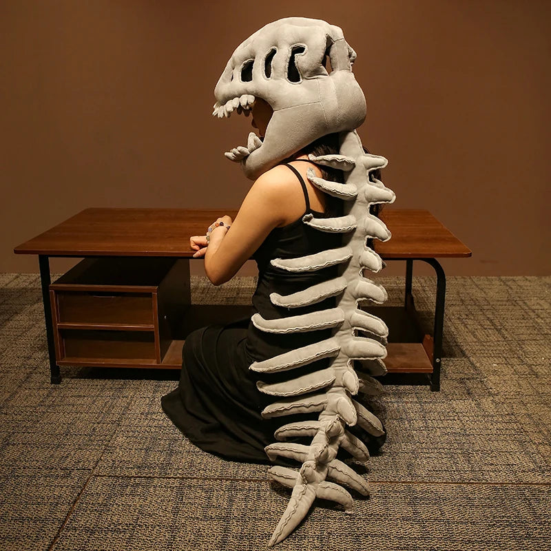 Dinosaur Skeleton Headgear Pillow – 4 Colors for Party Cosplay & Cozy Sofa Lounging