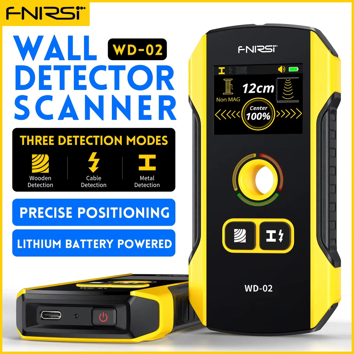 FNIRSI WD-01/WD-02 Wall Scanner & Metal Detector - AC Wire, Metal, Wood Stud & Cable Finder