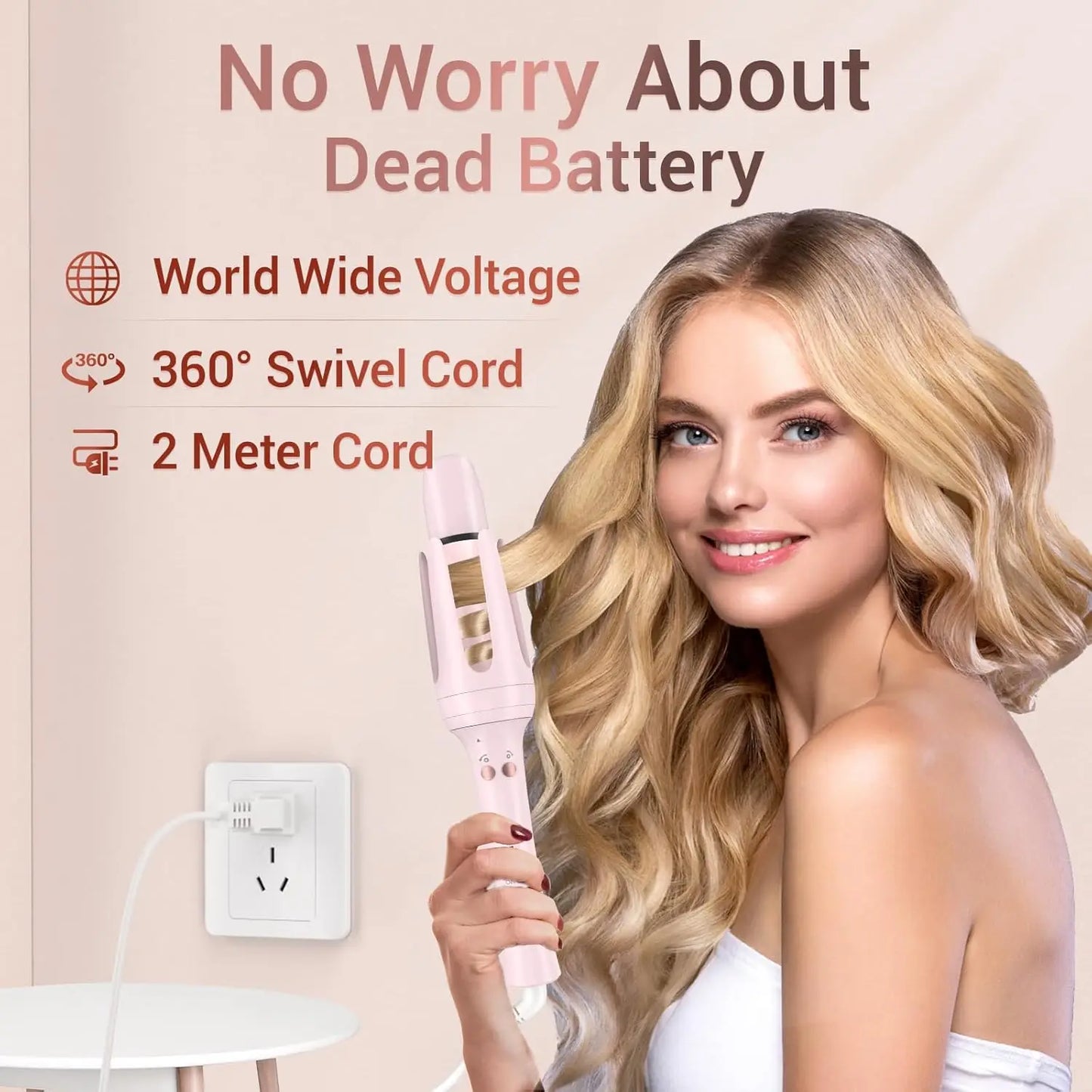BESTOPE PRO Automatic Curling Iron – Replaceable Hair Curler Wand with 2 Barrel Sizes (1", 1.25") & 3 Temperature Settings Hair Waver