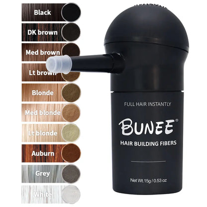 BUNEE Hair Fiber 15g Set for Men – Natural Hair Thickening Fibers for Bald Spots & Thinning Areas, Instant Scalp Coverage Powder Hair Concealer