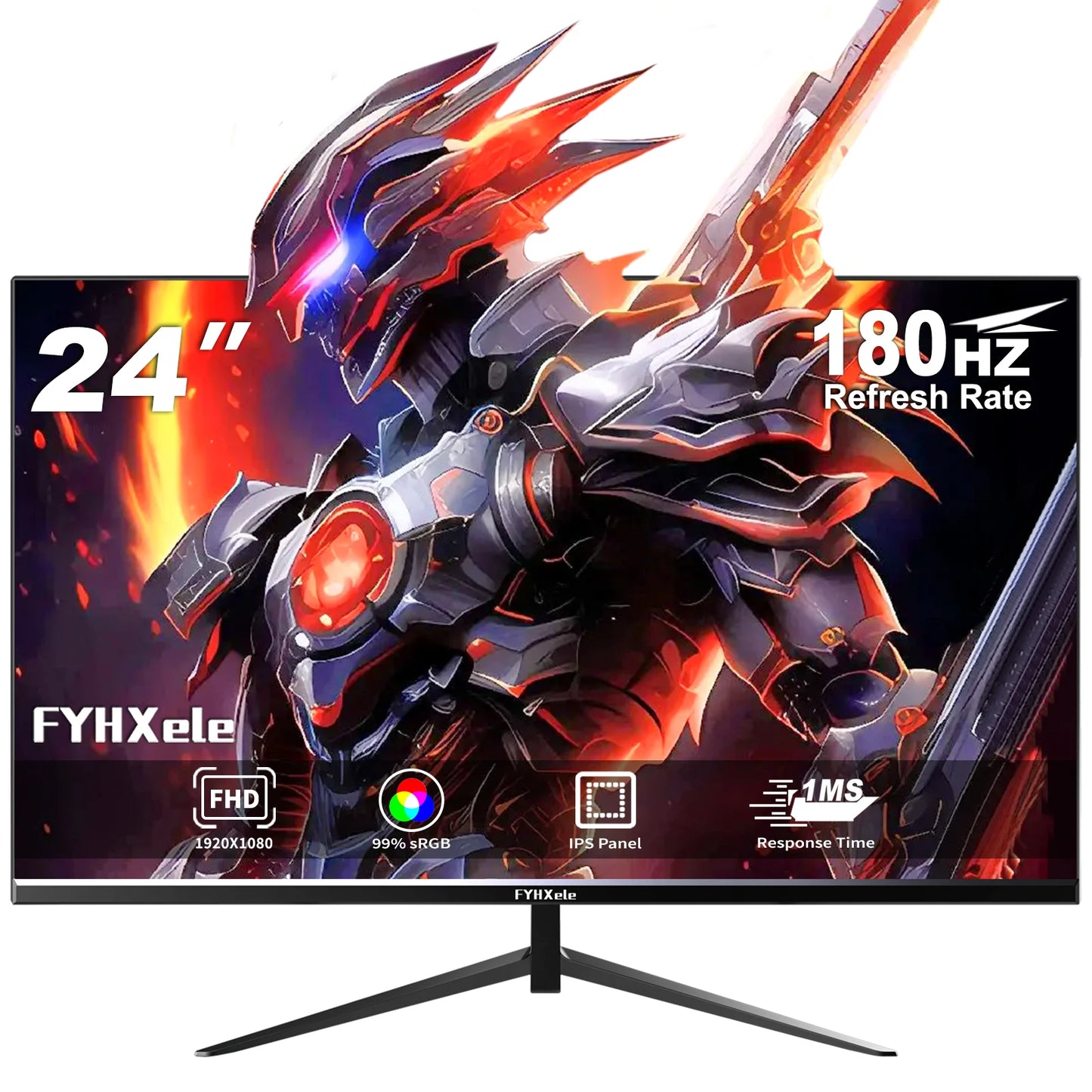 FYHXele 24" FHD Gaming Monitor – 180Hz, 1ms Response, Eye Care LCD, HDR, G-Sync Support, VESA Mount