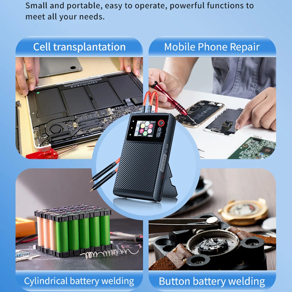 DOCREATE TK-10A Portable Spot Welder 1200A – LCD Display, 8000mAh Battery, Dual Pulse Welding for 0.25mm Nickel Strip