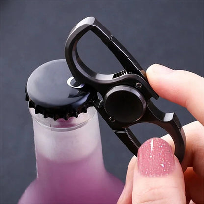 Finger Spinner Fidget Toy - Stress Relief Hand Spinner Keychain with Bottle Opener