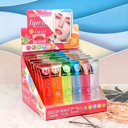 6-Piece Moisturizing Clear Lip Gloss Set - Rosehip, Argan, Peppermint, Aloe & Coconut Lip Oils