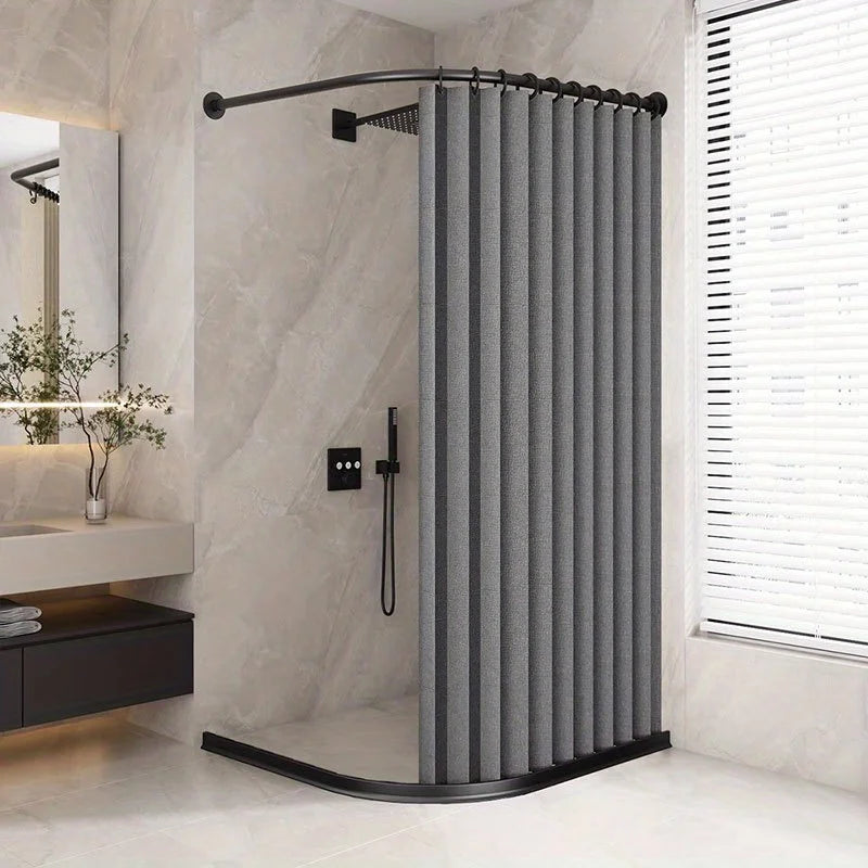 Foldable Magnetic Shower Curtain - Waterproof Bathroom Privacy Divider for Home, Apartment and Dorm