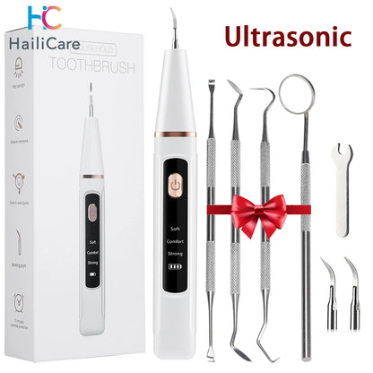 Ultrasonic Dental Scaler – Tartar Removal, Calculus Remover, Tooth Stain Cleaner with LED Light, Tooth Whitening Tools for Household Use
